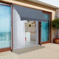 Balkonmarkise Sonnenstore Teleskop 200 x 120cm Grau