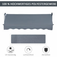 Balkonmarkise Sonnenstore Teleskop 200 x 120cm Grau