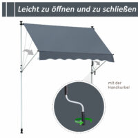 Balkonmarkise Sonnenstore Teleskop 200 x 120cm Grau