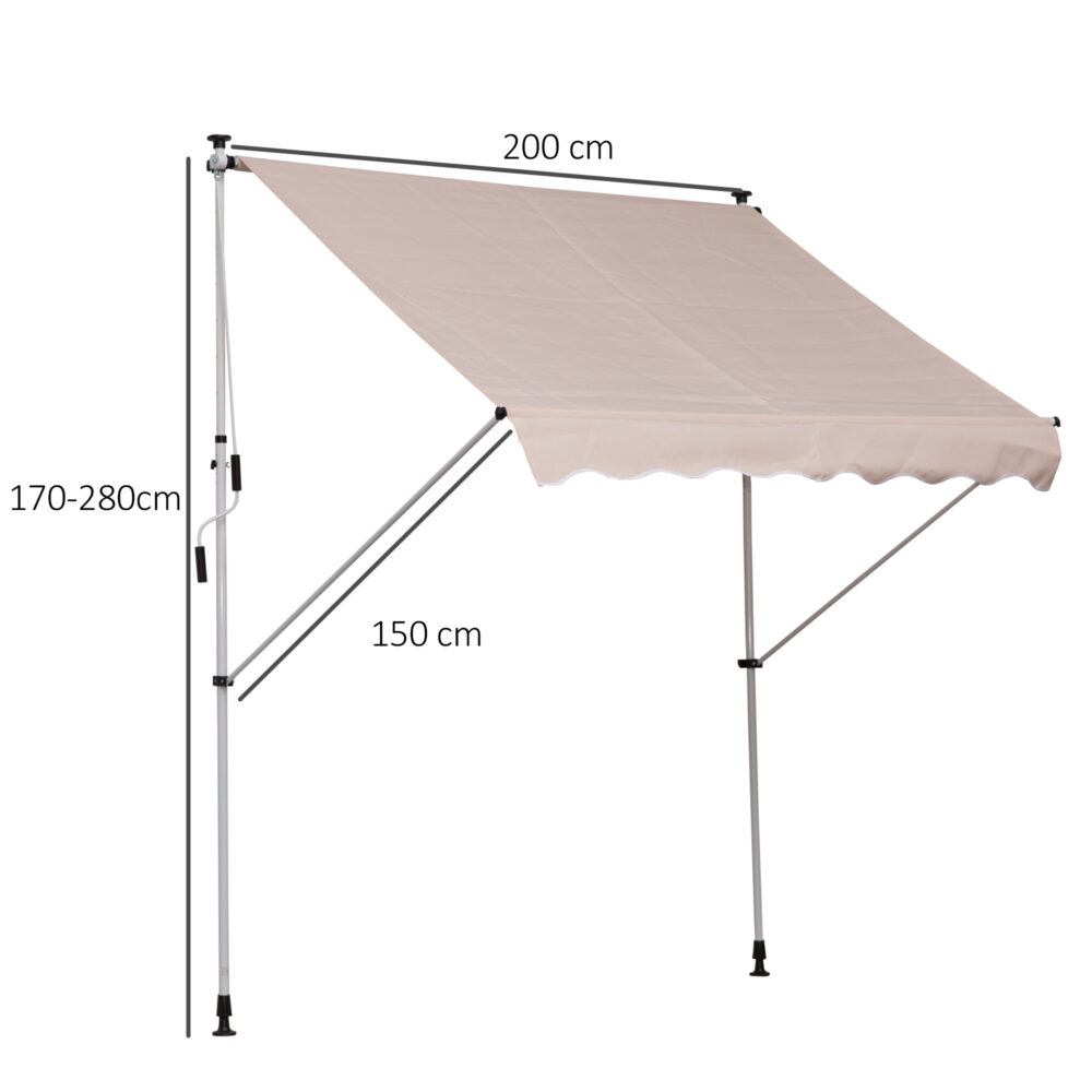 Balkonmarkise Sonnenstore Teleskop 200 x 150cm Beige