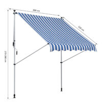 Balkonmarkise Sonnenstore Teleskop 200 x 150cm Blau