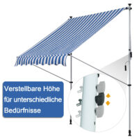 Balkonmarkise Sonnenstore Teleskop 200 x 150cm Blau