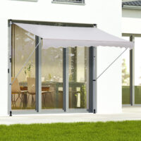 Balkonmarkise Sonnenstore Teleskop 300 x 120cm Grau