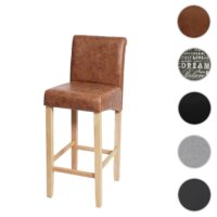 Barhocker Barstuhl Holz Wildlederimitat helle Beine Stoff/Textil