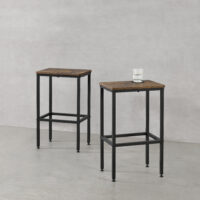 2x Barhocker Örebro 2er Set Dunkler Holzton