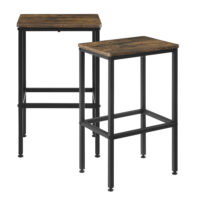 2x Barhocker Örebro 2er Set Dunkler Holzton