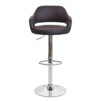 Barhocker Drehhocker mit Lehne Kunstleder braun-schwarz