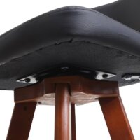 Barhocker Holz Kunstleder drehbar schwarz