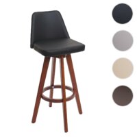 Barhocker Holz Kunstleder drehbar schwarz