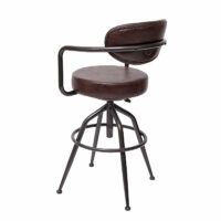 Barhocker Industrial Wildleder-Optik vintage braun JAM-H10