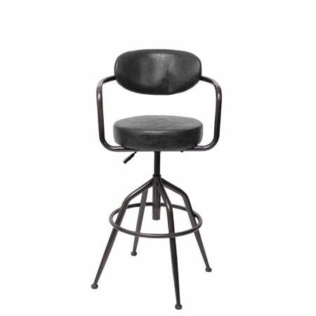 Barhocker Industrial Wildleder-Optik vintage grau JAM-H10