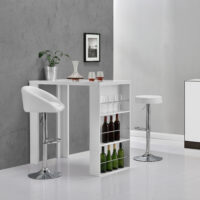 Bartisch Bonn 117 x 57 x 106,5 cm mit 3 Fächern Weiss