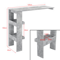 Bartisch Bromölla 120x45x106 cm Betonoptik