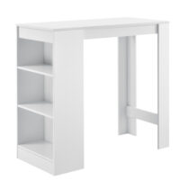 Bartisch Kouvala 110x50x103 cm Hausbar mit 3 Fächern Weiss