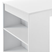 Bartisch Kouvala 110x50x103 cm Hausbar mit 3 Fächern Weiss