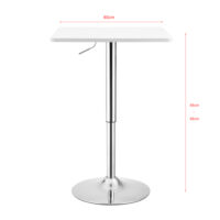 Bartisch Swansea quadratisch 60x60 cm und 68-88 cm