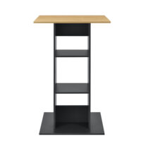 Bartisch Visby 110x70x70 cm mit 3 Regalfächern Dunkelgrau/Holzfarben