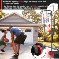Basketballkorb - Höhenverstellbar Tragbar Schwarz