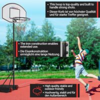 Basketballkorb - Höhenverstellbar Tragbar Schwarz