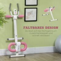 Bauchtrainer Faltbarer AB Trainer Höhenverstellbarer Weiss Rosa