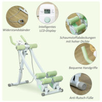 Bauchtrainer Faltbarer Bauchmuskeltrainer AB Trainer Weiss Grün