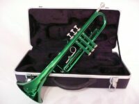 Bb Trompete grün mit Koffer + Mundstück