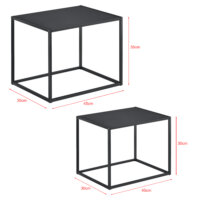 Beistelltisch Archsum 2er Set rechteckig Industriedesign Schwarz