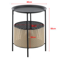 Beistelltisch Beaumont 50x40cm Schwarz/Sandfarben