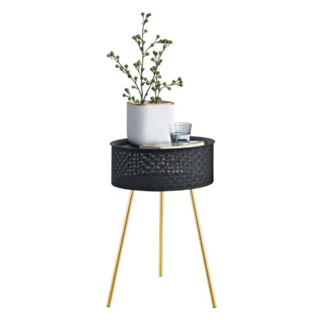 Beistelltisch Forshaga Schwarz-Gold 65x40cm