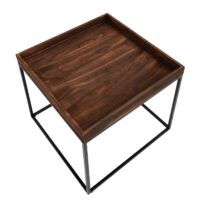 Beistelltisch JAM-K71 Couchtisch FSC Holz Metall 60x60x60cm dunkelbraun