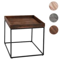 Beistelltisch JAM-K71 Couchtisch FSC Holz Metall 60x60x60cm dunkelbraun