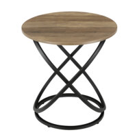 Beistelltisch Lumsden 61 x Ø 59 cm Metall Holzfarben