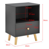 Nachttisch Beistelltisch Sundsvall 40x30x54cm Dunkelgrau