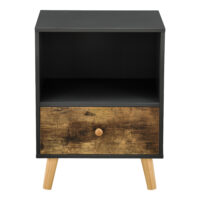 Nachttisch Beistelltisch Sundsvall 40x30x54cm Schwarz