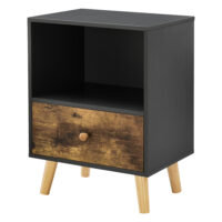 Nachttisch Beistelltisch Sundsvall 40x30x54cm Schwarz