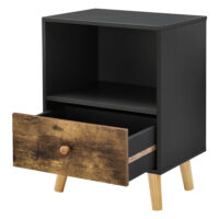 Nachttisch Beistelltisch Sundsvall 40x30x54cm Schwarz