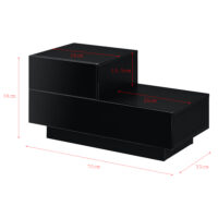 Nachttisch Sebokeng 38x75x35 cm mit Schublade Schwarz