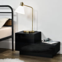 Nachttisch Sebokeng 38x75x35 cm mit Schublade Schwarz