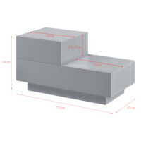 Nachttisch Sebokeng 38x75x35 cm mit Schublade Hellgrau