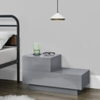 Nachttisch Sebokeng 38x75x35 cm mit Schublade Hellgrau