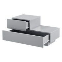 Nachttisch Sebokeng 38x75x35 cm mit Schublade Hellgrau