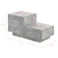 Nachttisch Sebokeng 38x75x35 cm mit Schublade Betonoptik