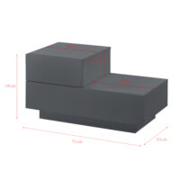 Nachttisch Sebokeng 38x70x35 cm mit Schublade Dunkelgrau