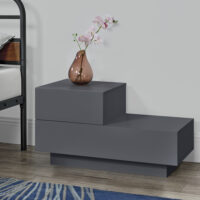 Nachttisch Sebokeng 38x70x35 cm mit Schublade Dunkelgrau