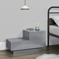Nachttisch Sebokeng 38x70x35 cm mit Schublade Hellgrau