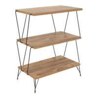 Beistelltisch mit Hairpinlegs 46x30x76cm Holzoptik