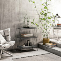 Beistelltisch mit Hairpinlegs 46x30x76cm Anthrazit