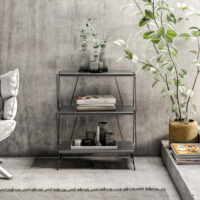Beistelltisch mit Hairpinlegs 46x30x76cm Anthrazit