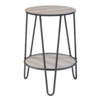 Beistelltisch mit 2 Ablagen Schwarz/Eiche-Optik