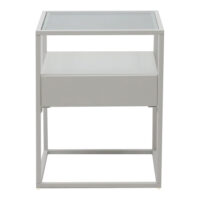 Beistelltisch mit Schublade Weiss matt